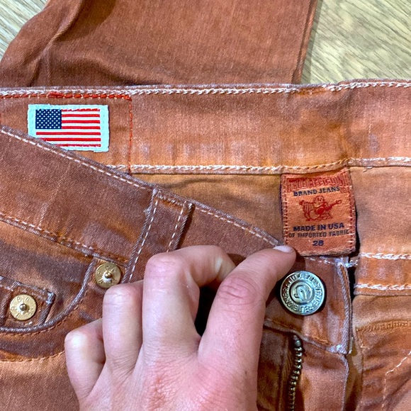True Religion “Casey” burnt orange skinny jeans jeggings size 28 - Picture 5 of 5